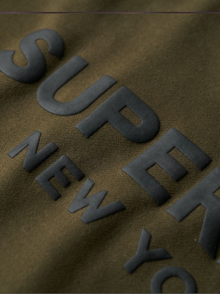 Army Khaki - Superdry Luxury Sport Kapuzensweatshirt in Loose Fit - Bild 5 von 5