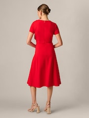 Adrianna Papell Red Ruffle Bodice Midi Dress - Image 2 of 6