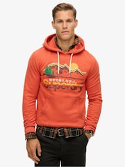 Naranja óxido marga - Sudadera con capucha clásica con diseño gráfico Great Outdoors de Superdry - Imagen 1 de 5