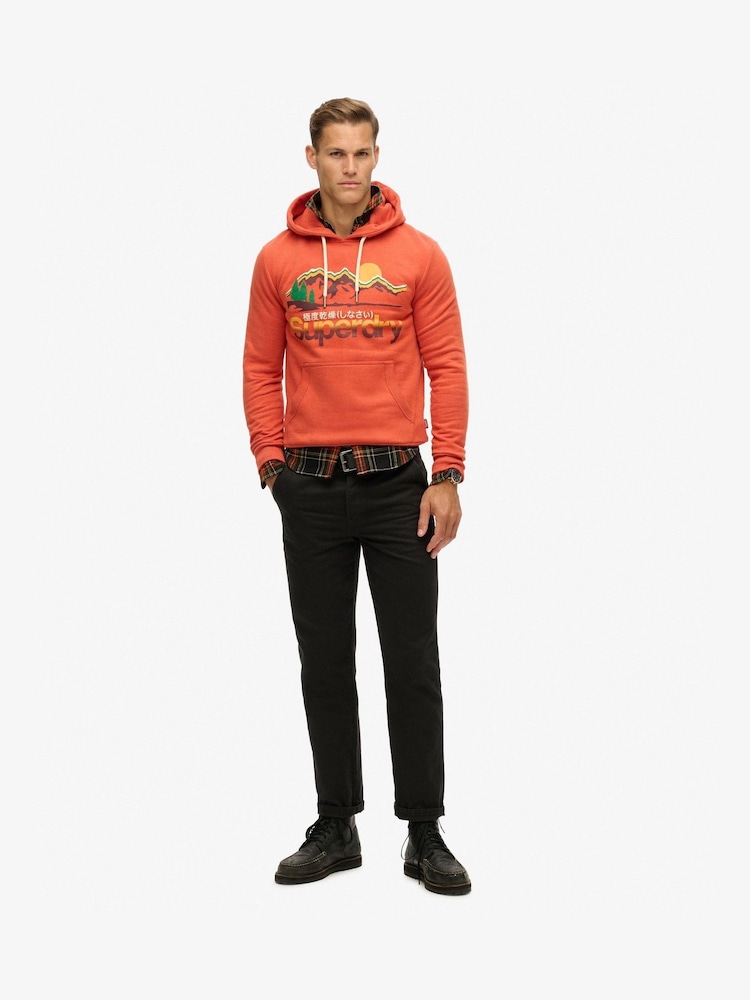 Naranja óxido marga - Sudadera con capucha clásica con diseño gráfico Great Outdoors de Superdry - Imagen 2 de 5