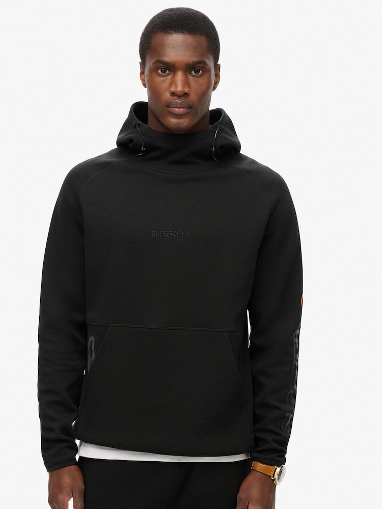 Superdry Black Tech Logo Loose Hoodie - Image 1 of 7