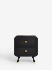 Rockett St George Black Ringo Mango Wood Bedside Table - Image 4 of 8