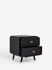 Rockett St George Black Ringo Mango Wood Bedside Table - Image 5 of 8