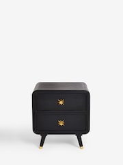 Rockett St George Black Ringo Mango Wood Bedside Table - Image 7 of 8