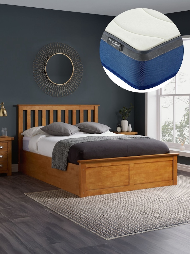 Birlea Oak Austin Ottoman Bed with Nebula Mattress - Image 1 of 8 Birlea Oak Austin Ottoman Bed with Nebula Mattress - Image 1 of 8