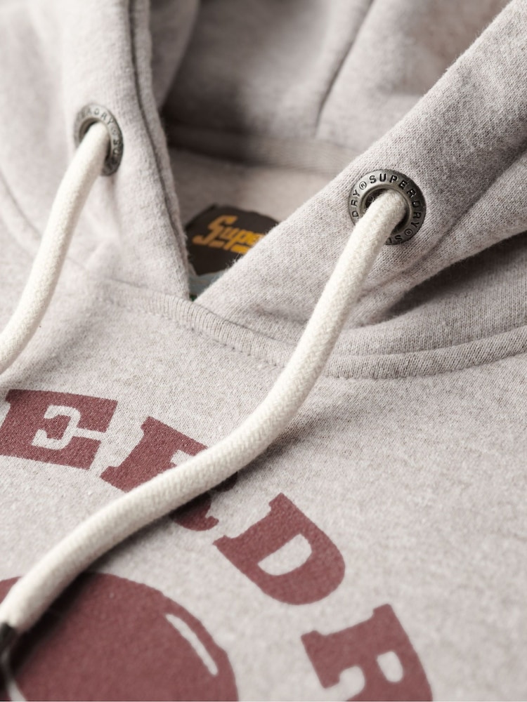 Superdry Beige Marl Lo-Fi Outdoor Graphic Hoodie - Image 5 of 6