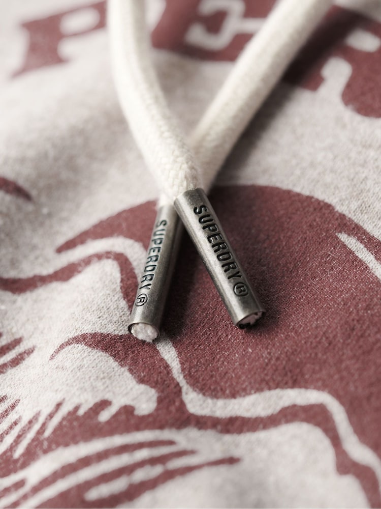 Superdry Beige Marl Lo-Fi Outdoor Graphic Hoodie - Image 6 of 6