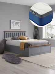 Birlea Stone Grey Austin Ottoman Bed with Nebula Mattress - Image 1 of 8