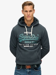 Superdry Jet Black Duo Vintage Logo Hoodie - Image 1 of 7