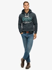 Superdry Jet Black Duo Vintage Logo Hoodie - Image 2 of 7