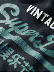 Superdry Jet Black Duo Vintage Logo Hoodie - Image 7 of 7