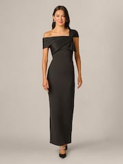 Adrianna Papell Black Scuba Long Dress - Image 1 of 6