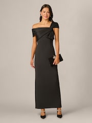 Adrianna Papell Black Scuba Long Dress - Image 4 of 6