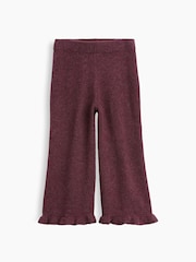 Gap Burgundy Red CashSoft Ruffle Wide-Leg Trousers (6mths-5yrs) - Image 1 of 3