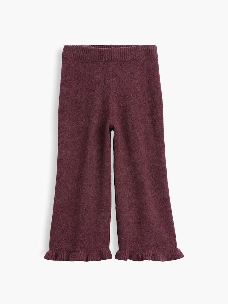 Gap Burgundy Red CashSoft Ruffle Wide-Leg Trousers (6mths-5yrs) - Image 1 of 3 Gap Burgundy Red CashSoft Ruffle Wide-Leg Trousers (6mths-5yrs) - Image 1 of 3