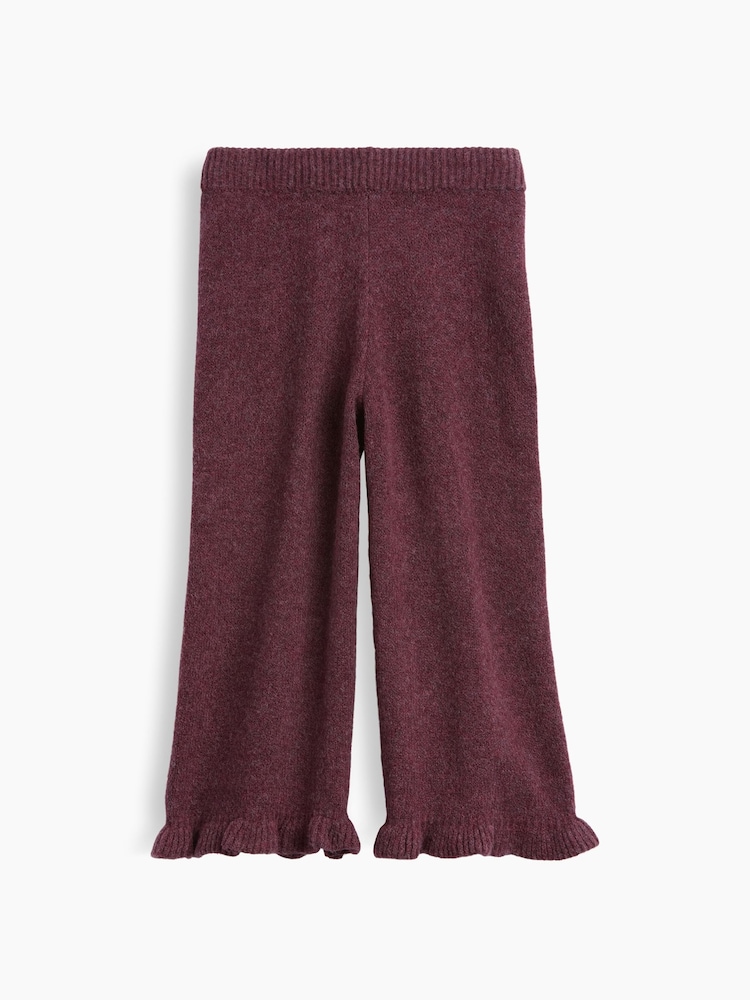 Gap Burgundy Red CashSoft Ruffle Wide-Leg Trousers (6mths-5yrs) - Image 2 of 3 Gap Burgundy Red CashSoft Ruffle Wide-Leg Trousers (6mths-5yrs) - Image 2 of 3