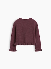 Gap Burgundy CashSoft Ruffle Cardigan (6mths-5yrs) - Image 2 of 3