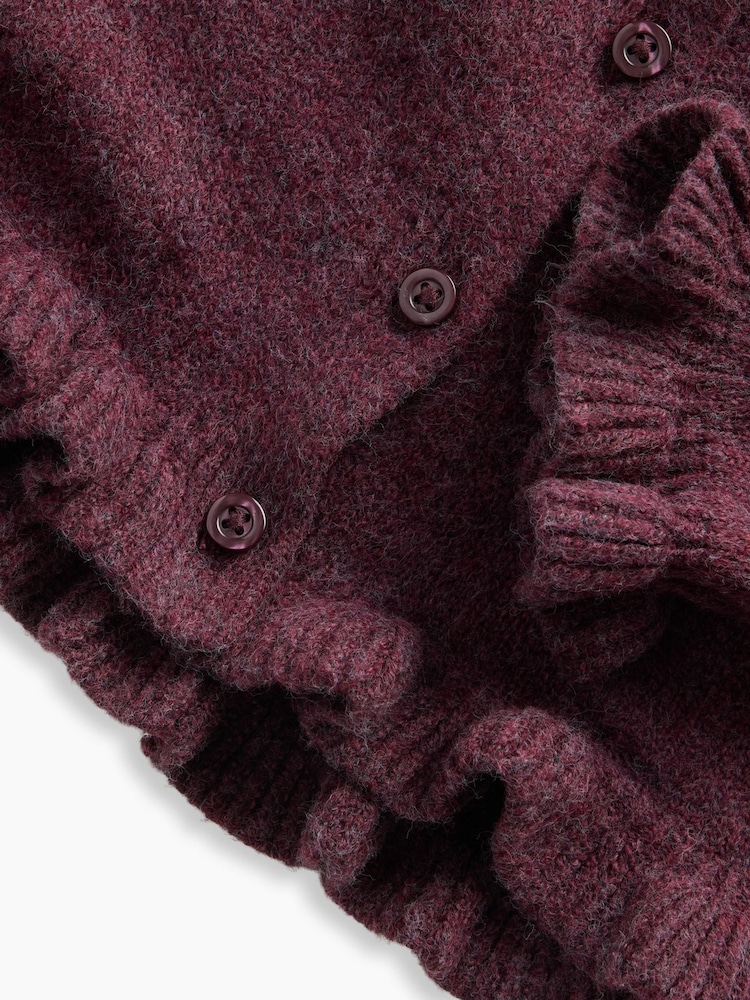 Gap Burgundy CashSoft Ruffle Cardigan (6mths-5yrs) - Image 3 of 3