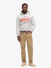 Superdry Glacier Grey Marl Duo Vintage Logo Hoodie - Image 1 of 4