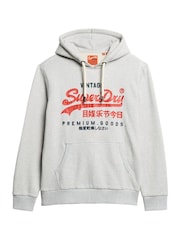 Superdry Glacier Grey Marl Duo Vintage Logo Hoodie - Image 3 of 4