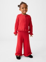 Gap Red CashSoft Ruffle Wide-Leg Trousers (6mths-5yrs) - Image 1 of 4