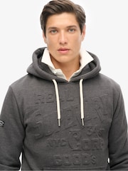 Grafite Cinza escuro Marl - Superdry gráfico com logotipo em relevo Hoodie - Imagem 3 de 5