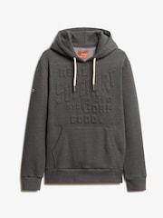 Grafite Cinza escuro Marl - Superdry gráfico com logotipo em relevo Hoodie - Imagem 4 de 5