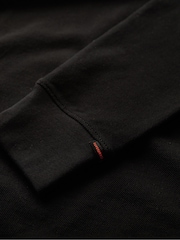 Superdry Black 100% Cotton Long Sleeve Pique Polo Shirt - Image 6 of 6