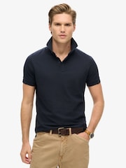 Superdry Eclipse Navy 100% Cotton City Pique Polo Shirt - Image 1 of 3