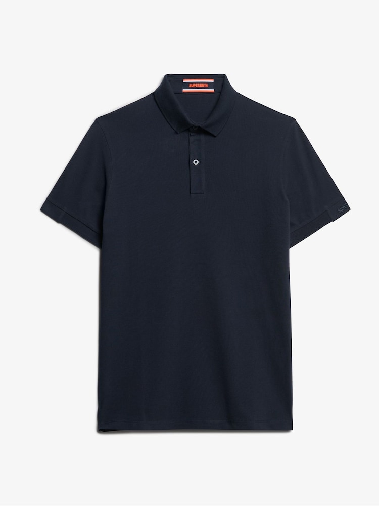 Superdry Eclipse Navy 100% Cotton City Pique Polo Shirt - Image 3 of 3