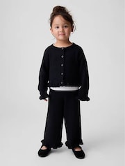 Gap Black CashSoft Ruffle Wide-Leg Trousers (6mths-5yrs) - Image 1 of 3