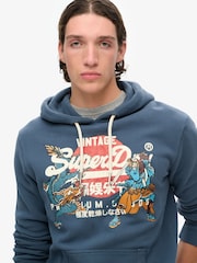 Superdry Ink Blue Tokyo Vintage Logo Hoodie - Image 2 of 2