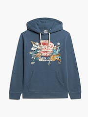 Tintenblau - Superdry Tokyo Vintage Kapuzensweatshirt mit Logo - Bild 4 von 5