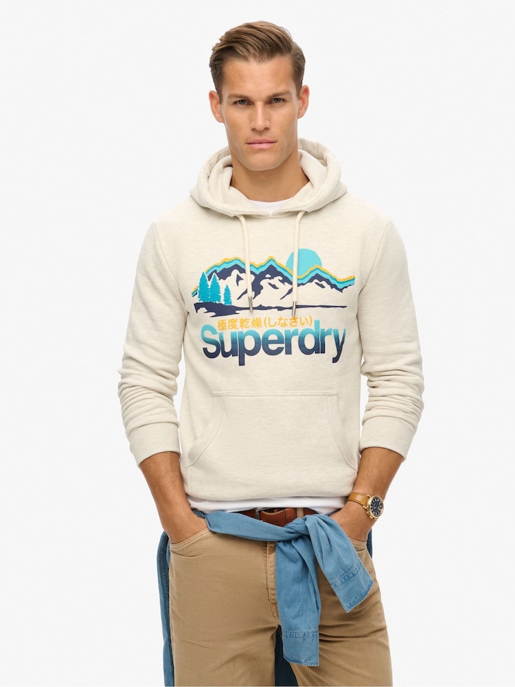 Superdry McQueen Marl CL Great Outdoors Graphic Hoodie - Image 1 of 6
