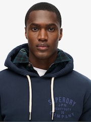 Superdry Eclipse Navy Machined Goods Workwear Hoodie - Image 3 of 5