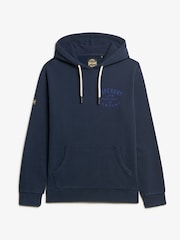 Superdry Eclipse Navy Machined Goods Workwear Hoodie - Image 4 of 5