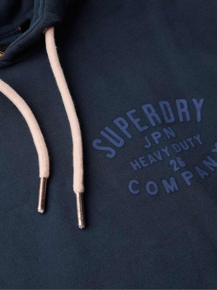 Superdry Eclipse Navy Machined Goods Workwear Hoodie - Image 5 of 5