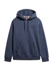 Azul marino clásico jaspeado - Sudadera con capucha de corte entallado Essential con logo de Superdry - Imagen 4 de 5
