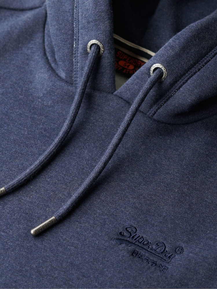 Azul marino clásico jaspeado - Sudadera con capucha de corte entallado Essential con logo de Superdry - Imagen 5 de 5 Azul marino clásico jaspeado - Sudadera con capucha de corte entallado Essential con logo de Superdry - Imagen 5 de 5