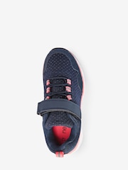 Navy Blue/Pink Elastic Lace-Up Runner Trainers - Image 3 of 4
