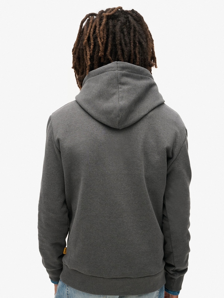 Superdry Granite Grey Marl Lo-Fi Outdoor Graphic Hoodie - Image 2 of 5