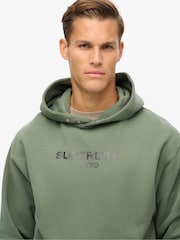 Superdry Laurel Khaki Luxury Sport Loose Hoodie - Image 4 of 6