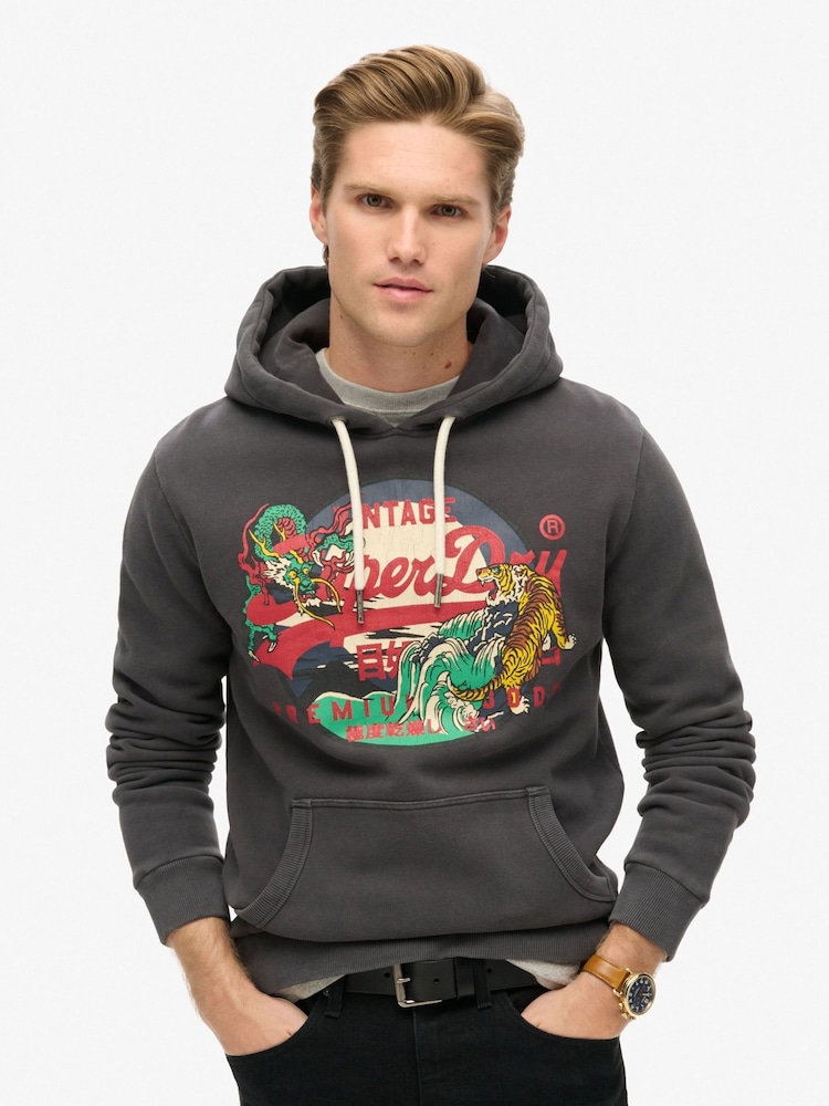 Superdry Blackboard Tokyo Vintage Logo Hoodie - Image 1 of 5