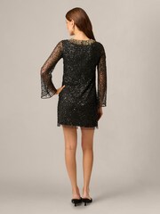 Adrianna Papell Black Bead Mesh Aline Dress - Image 2 of 6