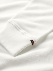 Superdry White 100% Cotton Long Sleeve Pique Polo Shirt - Image 4 of 4