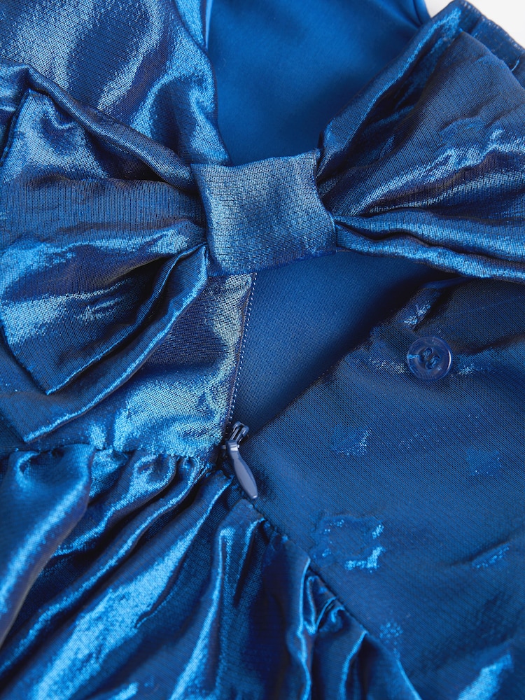 Baker by Ted Baker Blue Cloque Dress - Image 10 of 10