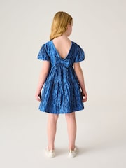 Baker by Ted Baker Blue Cloque Dress - Image 2 of 10