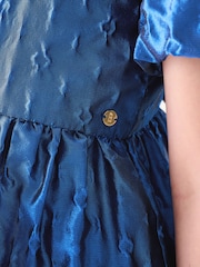 Baker by Ted Baker Blue Cloque Dress - Image 5 of 10
