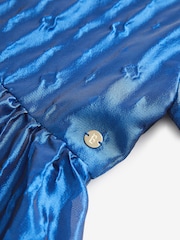 Baker by Ted Baker Blue Cloque Dress - Image 9 of 10