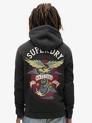 Superdry Black Tattoo Graphic Hoodie - Image 2 of 4